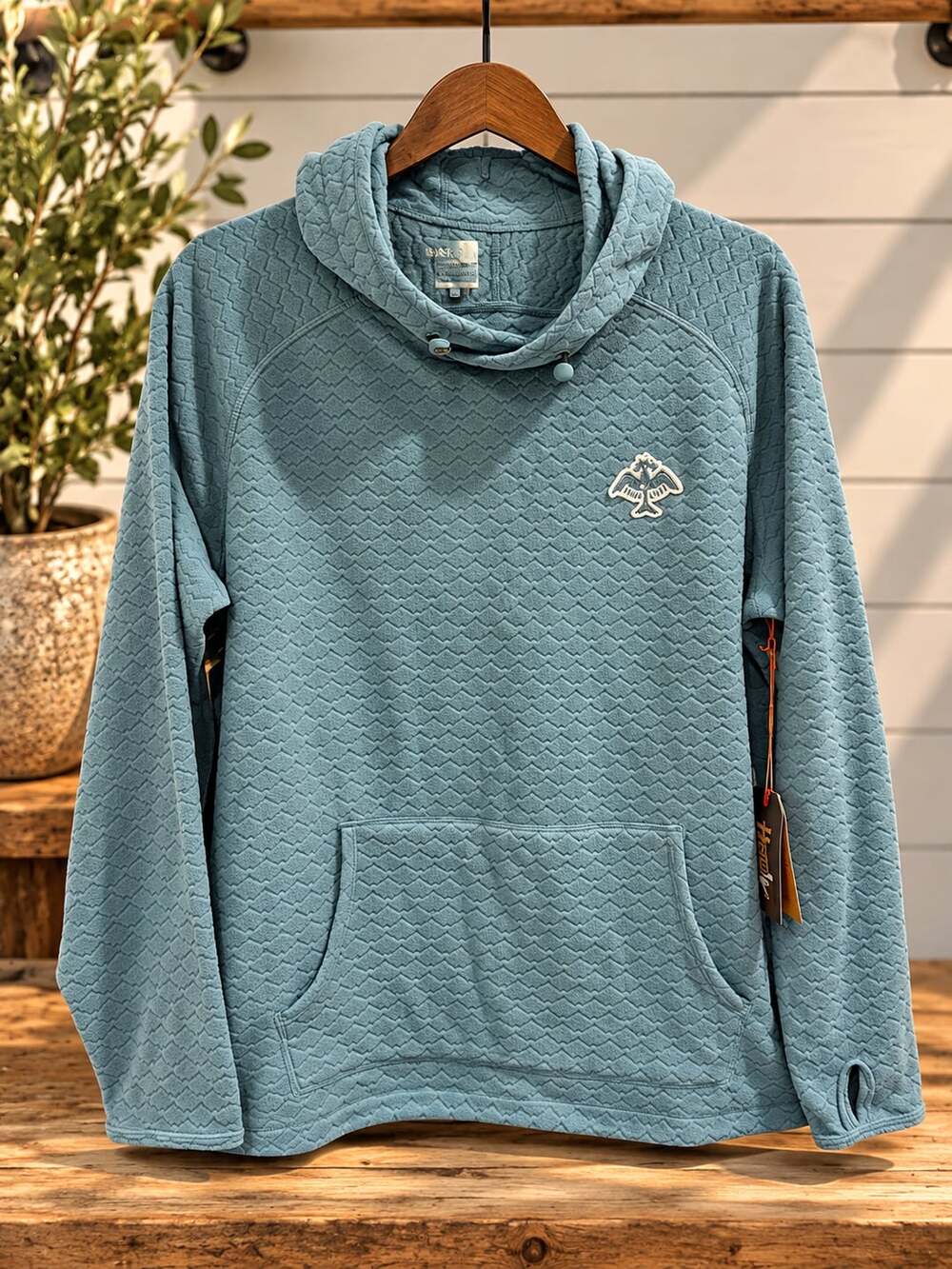 NWT Howler Brothers Palo Duro Fleece Hoodie Size L Iron Blue $99